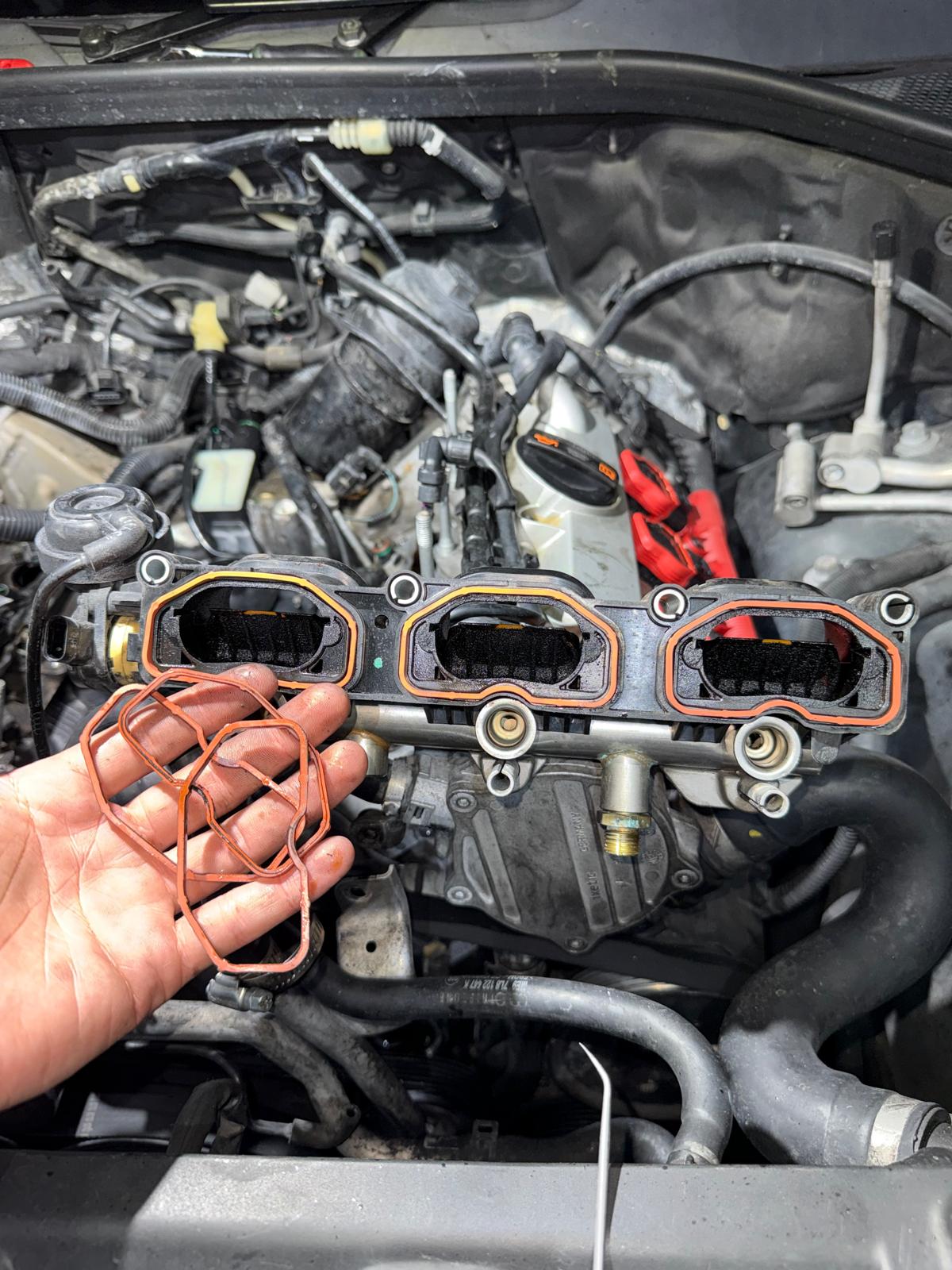 Audi Q7 intake gaskets replaced during reassembly