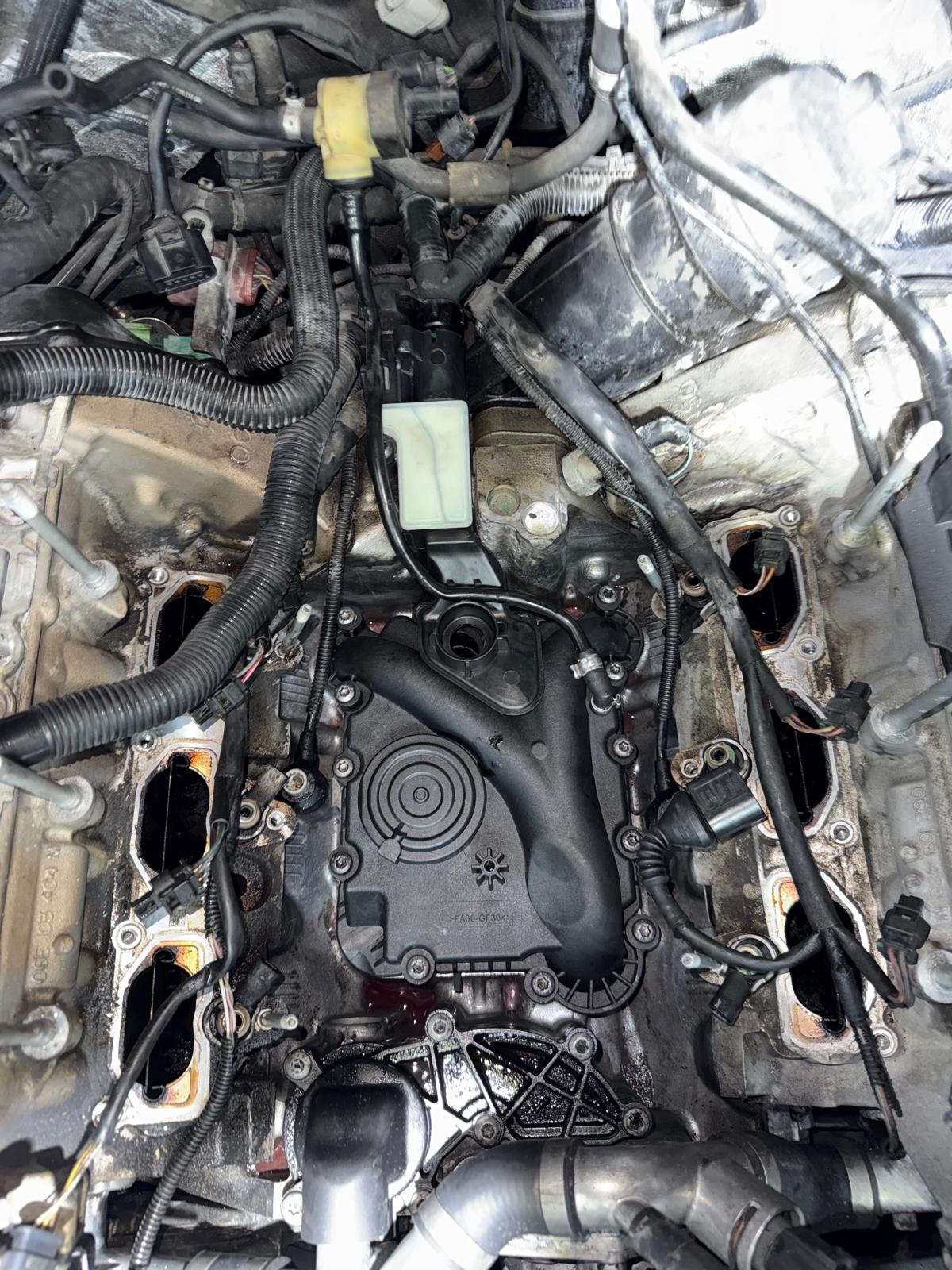 Replacement PCV assembly installed on the Audi Q7